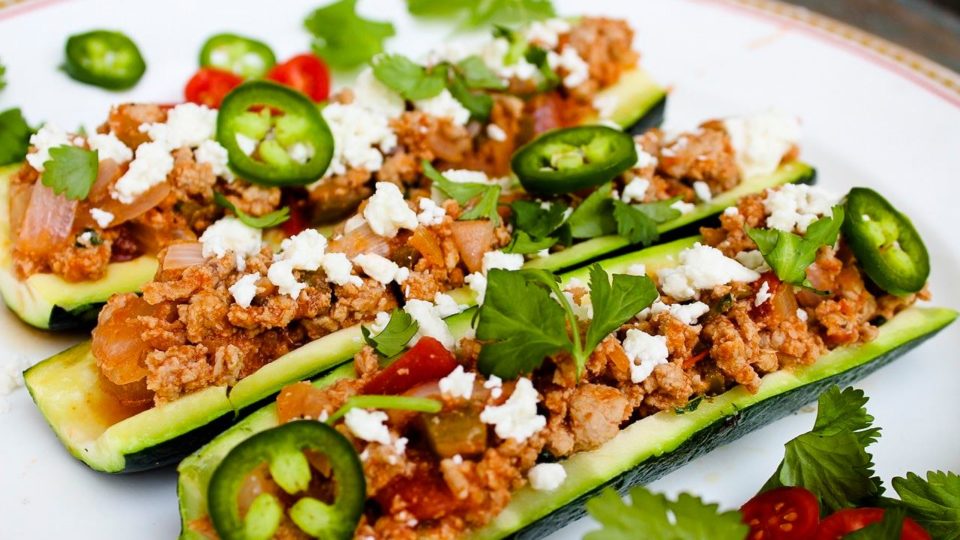 Cilantro Lime Stuffed Zucchini Boats